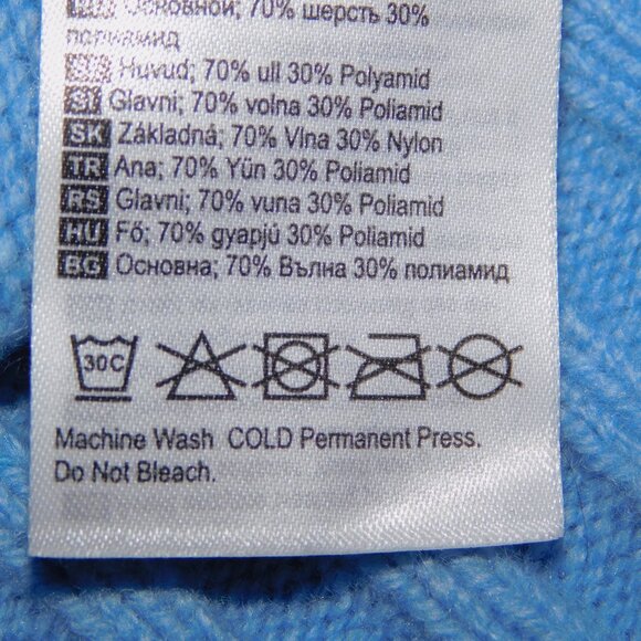 Kari Traa Ingrid Blue Pink Knit Wool Blend half Turtleneck Sweater Womens XL - Picture 3 of 12